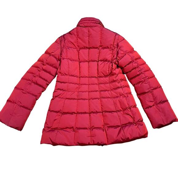 Vintage Moncler Long Down Puffer Jacket Coat Womens Size 2 Quilted Red Insulated - Picture 2 of 11